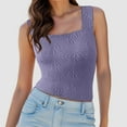thumbnail image 2 of Women's Ribbed Tank Tops Knit Square Neck Sleeveless Shirts Summer Casual Basic Tanks, 2 of 5