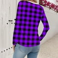 thumbnail image 4 of WRKEKC Womens Long Sleeve Tops Plaid Print Layered Crew Neck Button Detail Long Sleeve Top for Women Casual Slim Waist Flattering Two-Piece Style Shirt for Daily Wear Fall Outings, 4 of 6