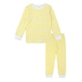 thumbnail image 1 of Conjunto de pijama para niños, pijamas de punto a juego, pijamas de Pascua con volantes a cuadros de verano, ropa de dormir para bebés y niños, 1 of 4