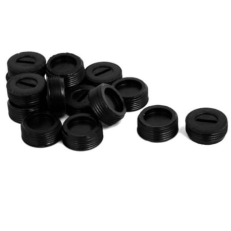 - 15pcs 16mm OD Male Thread Plastic Motor Carbon Brush Holder Cap Cover Black