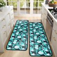 thumbnail image 4 of Kitchen Rugs Sets Of 2,LightBlue Lemon Fruits DarkBlue Pattern Anti Fatigue Kitchen Mat Rugs Non Slip Washable,Decorative Kitchen Floor Mats for Kitchen,Sink,Laundry,17"x47"+17"x47", 4 of 5