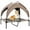 Coffee, variant on PawHut Elevated Dog Bed Cooling Dog Cot Bed w/ Canopy, for M L Light Grey