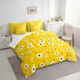 thumbnail image 3 of Manfei Floral Daisy 7 Pieces Bedding Comforter Set for Teens Boys Girls,Black Polka Dots Full Bedding Set Lightweight,Chic Flower Fitted Sheet Flat Sheet,Lightweight Room Decor,Reversible, 3 of 8