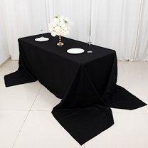BalsaCircle 90" x 156" Rectangular Cotton Wedding Tablecloth Linens Black