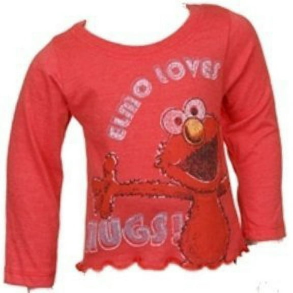 Sesame Street Little Girls' Toddler Elmo Long Sleeve Tee Shirt 4T