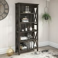 thumbnail image 2 of Bush Furniture Key West Tall 5 Shelf Bookcase, Dark Gray Hickory, 2 of 8