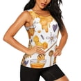 thumbnail image 2 of Fuzoiu Honey Bee Set Print Women's Workout Tank Top,Athletic Racerback Sports Tank,Tops Sleeveless Running Loose Fit Yoga Tops,Active Shirts for Yoga, Running, and Gym-Large, 2 of 7