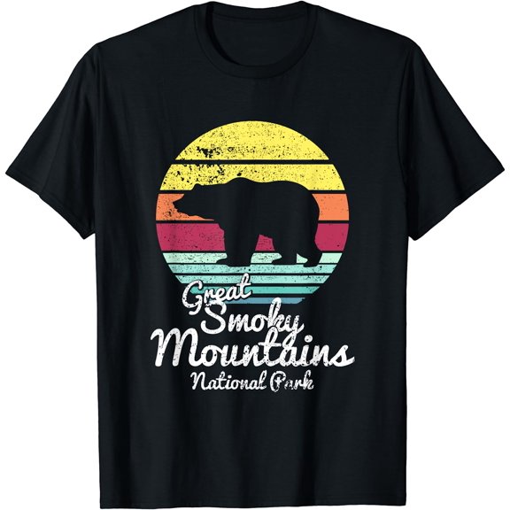 Retro Great Smoky Mountains National Park TN Bear T Shirt