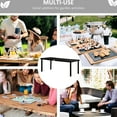thumbnail image 5 of 75" X 35" Outdoor Table For 8 People, Rectangular Aluminum Frame Patio Furniture With Waterproof Faux Wood Tabletop, Black, Garden & Lawn Dining Eight - Water- Top Perfect Garden, Lawn, Patio, Black, 5 of 6