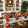 thumbnail image 2 of Fall Thanksgiving Table Runner, Navy Blue Pumpkins Green Eucalyptus Leaves Cotton Linen Farmhouse Table Decor for Home,Kitchen,Dining Room,Indoor,Outdoor,Small 13X36 Inches Sage Farmhouse Plaid, 2 of 7