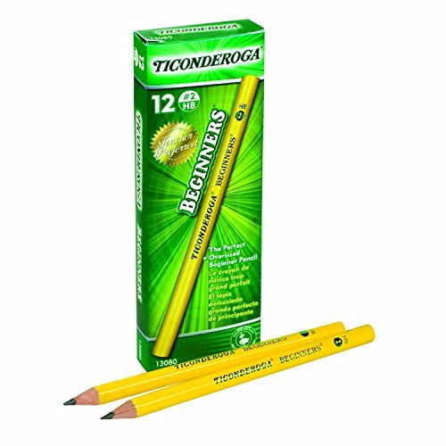 Dixon Ticonderoga Beginners Primary Size 2 Pencils Without Eraser, Box