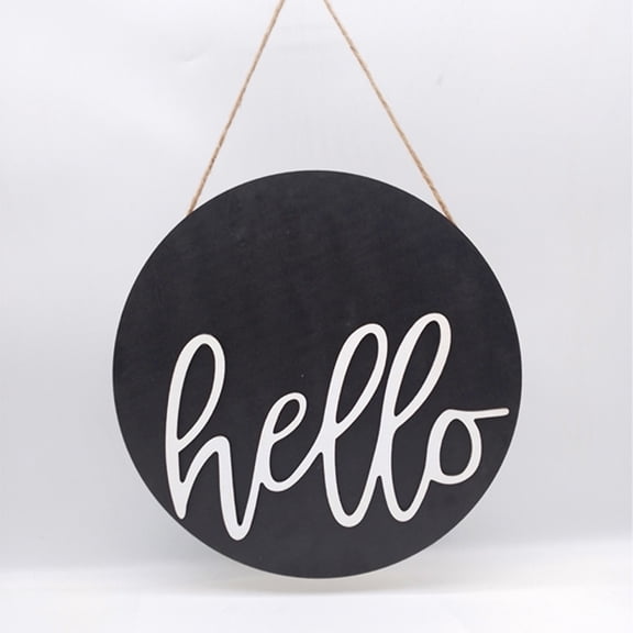 Wooden Hanging Door Sign Round Simple Wall Decoration Hanging Sign Home Creative DIY Welcome Door Sign