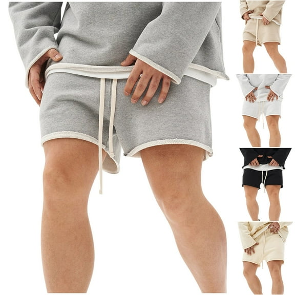 Kilaqueen Mens Workout Shorts 3 inch Cotton Gym Shorts Lounge Shorts with Pockets, Fashion Baggy Loose Fit Athletic Jogger Drawstring Elastic Waist Casual Shorts