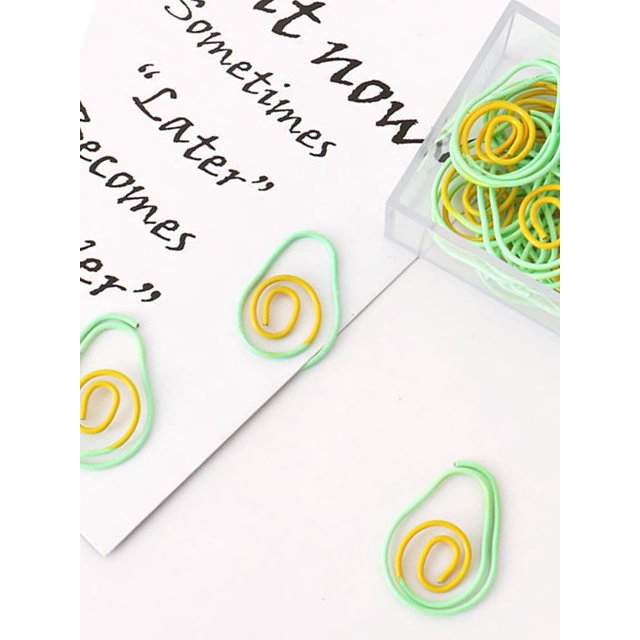 5pcs Avocado Shaped Mini Paper Clip, Simple Multi-purpose Paper Clip For School, Student, Office