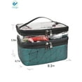 thumbnail image 2 of Deago Makeup Bags Double Layer Large Cosmetic bag Clear Travel Cosmetic Case Toiletry Bag Water-resistant for Women Girls (Green), 2 of 7
