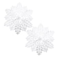 thumbnail image 1 of QJUHUNG 2Pcs Christmas Party Table Mats Creative Snowflake Shape Placemats (White), 1 of 6
