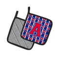 thumbnail image 2 of Carolines Treasures CJ1076-APTHD Letter A Football Harvard Crimson and Yale Blue Pair of Pot Holders, 7.5HX7.5W,, 2 of 2