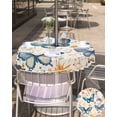 thumbnail image 5 of Fsddascl Blue Teal Butterfly Outdoor Tablecloth - 54 Inch Round Dining Table Cover, Colorful Spring Summer Butterfly Waterproof Outdoor Table Cloth with Umbrella Hole & Zipper for Picnic/Patio/Party, 5 of 7