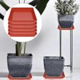 thumbnail image 2 of 5Pcs Square Flower Pot Trays Plastic Catch Excess Water Soil Spills for Flower Pot Tray Indoor Plant, 2 of 5