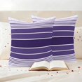thumbnail image 3 of Purple Ombre Stripe Outdoor Waterproof Pillow Covers, Farmhouse Striped Gradient Decorative Square Throw Pillowcase Sofa Cushion Sham for Patio/Couch/Chair, 24"x24" 2 Pack, 3 of 8