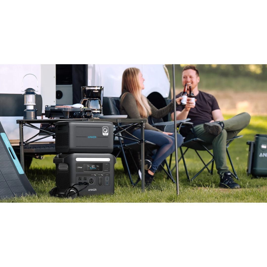 Anker SOLIX F2600 5120Wh 2400W Portable Power Station with BP2600 Expansion Battery for Home, RV, and Outdoor Use (Black)