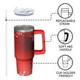 thumbnail image 3 of 30oz Holiday Tumbler with Lid and Straw, Stainless Steel Cup with Handle Plaid Travel Coffee Mug, Xmas Gifts, 3 of 5