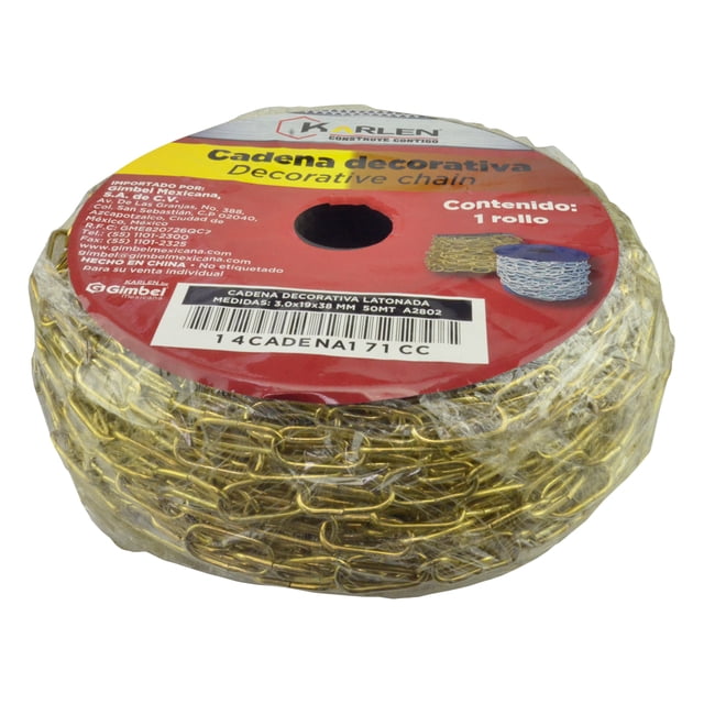 Cadena Decorativa 3x19x38mm Laton. 50mt KARLEN A2802