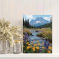 thumbnail image 2 of Qisvanset Framed Canvas Wall Art 12x16 Inch Snowy Peak Mountain Lake Wildflower Scenic Art, 2 of 5