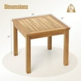 thumbnail image 3 of Gymax Table d'Appoint Carré d'Extérieur en Bois de Teck Table Basse pour Porche, Terrasse, Jardin, Patio, 3 of 9