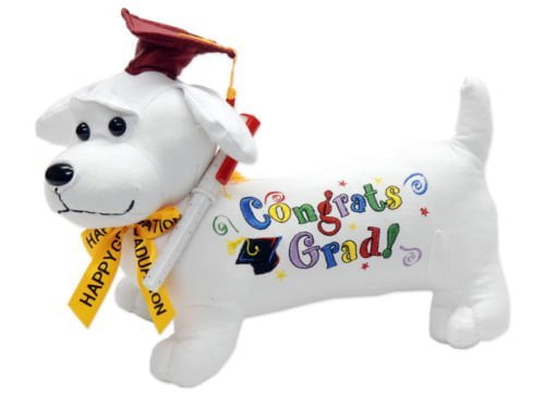 11" Graduation Autograph Dog Toys Grad Students Gift Toys Party w/ Pen 