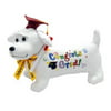 Graduation Autograph Stuffed Dog w/ Pen, "Congrats Grad!" (Burgundy) 12"