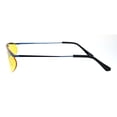 thumbnail image 3 of Funky Disco Flat Top Robotic Metal Half Rim Shield Triangle Sunglasses Blue Solid Yellow, 3 of 4