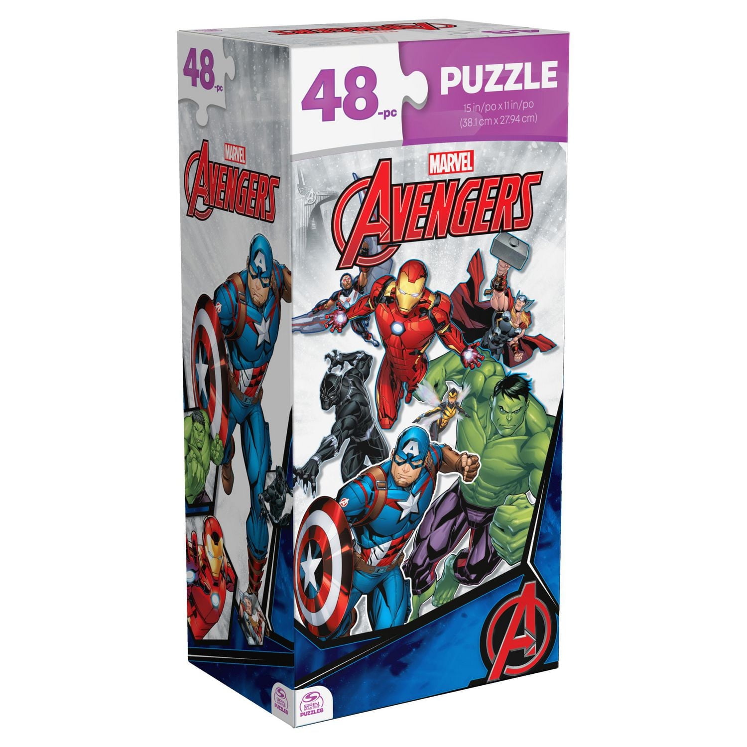Marvel Avengers, Puzzle de 48 pièces, jouets rétro, puzzles Avengers pour enfants, cadeaux Marvel, jouets super-héros, pour les enfants à partir de 4 ans