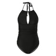 thumbnail image 4 of Zanarzt Maternity One Piece Swimsuit Seamless Maternity Swimsuits V Neck Pregnancy Swimwear Maternity Bikini Black,L, 4 of 5