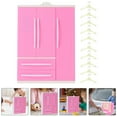 thumbnail image 3 of 1 Set Mini Doll Wardrobe Closet with Clothes Hangers Doll Clothes Storage Furniture for Dollhouse Accessories, 3 of 8