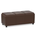 thumbnail image 2 of Simpli Home Avalon 3 Faux Leather Tray Bench in Chocolate Brown, 2 of 16