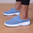 thumbnail image 5 of VeFlora Women's On Backless Mule Sneakers, Breathable Knit Platform Walking Shoes, Comfortable Arch Support Casual Non- Orthopedic Shoes for Everyday(Blue/36), 5 of 9
