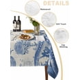 thumbnail image 2 of Blue Coastal Starfish Table Cloth, Beach Ocean Nautical Shells Conch Waterproof Tablecloth for Rectangle Tables, Reusable Washable Fabric Table Cover for Restaurant Kitchen Dining Tables 52"x70", 2 of 6