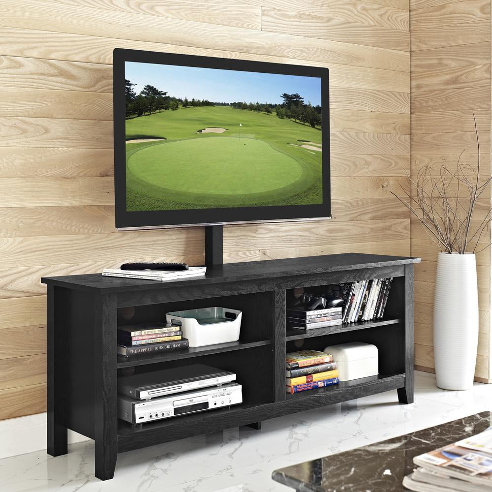 Manor Park Wood Storage TV Stand with Mount for TV's up to 64", Multiple Finishes