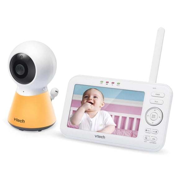 VTech RM5254HD 1080p Video Baby Monitor System with 5-In. Display and Adaptive Night-Light, White
