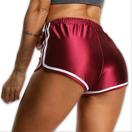BKLD Womens Fitness Hot Shorts Elastic Waist Workout