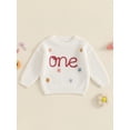 thumbnail image 2 of Suealasg Baby Girls Fall Sweaters 9 12 18 Months Infant Girls Long Sleeve Flower Letters Knit Pullovers Newborn Girls Autumn Winter Warm Knitwear Sweaters, 2 of 7