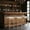 Linen-Gray, variant on DyFun Bar Stools Set of 2, Counter Height, Waxed Leather with Nailhead Trim, Mid-Century Rustic Wood Frame for Kitchen Dining Room-Black