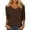 W10-Brown, variant on Women'S Tops Solid Color Round Neck 3/4 Sleeve T Shirt Women'S Clothing Army Green