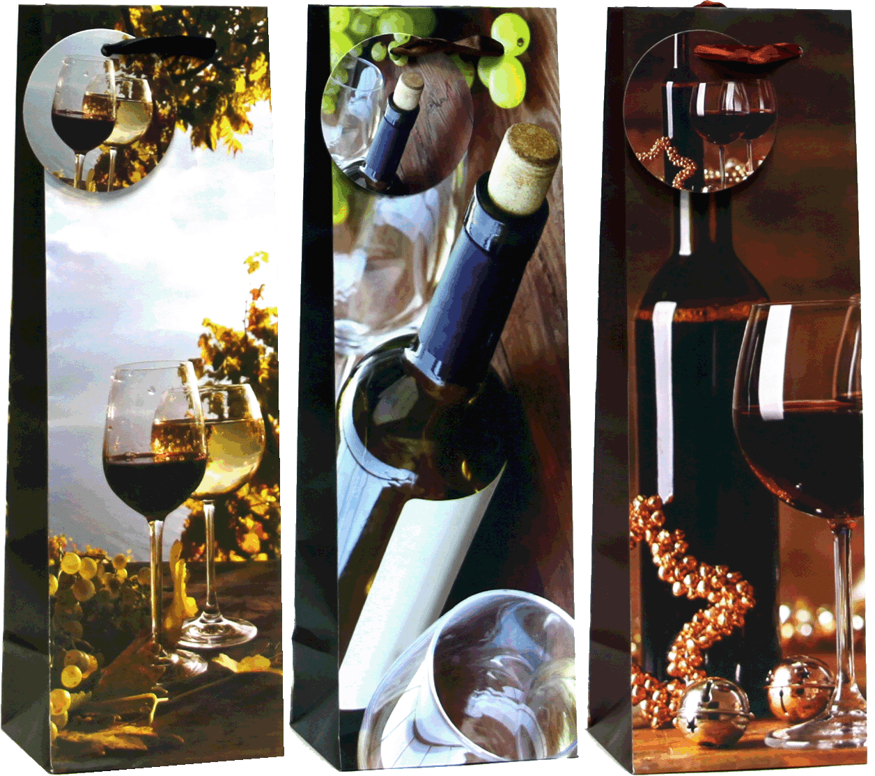 12 Count Wine Gift Bags Matte Finish Holiday Wine Bottle Gift Bags