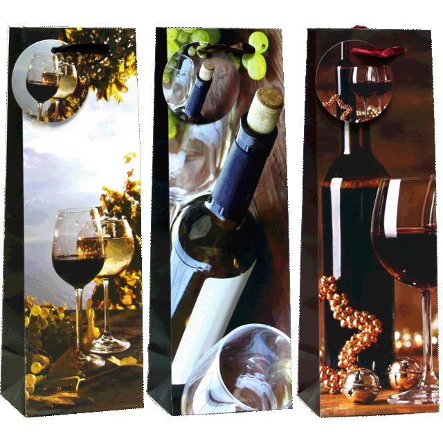 12 Count Wine Gift Bags Matte Finish Holiday Wine Bottle Gift Bags