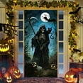 thumbnail image 6 of Halloween Door Cover Halloween Door Decoration 180 x 90 cm Large Fabric Halloween Party Decoration Sign for Front Door Pumpkins Wearing Witch Hats Porch Outdoor Halloween Decor Window Wall, 6 of 32