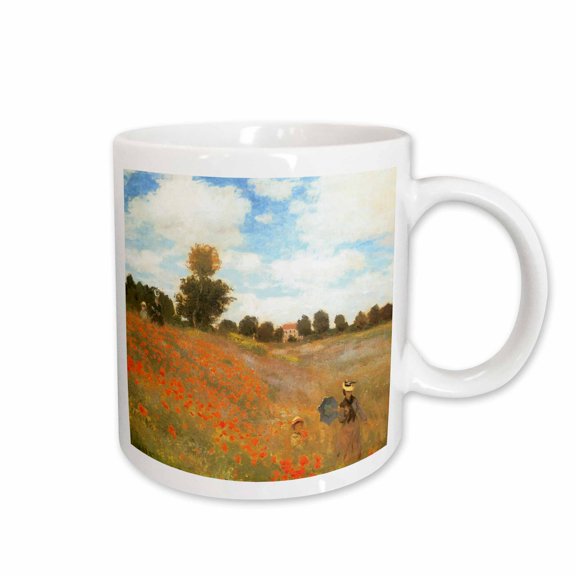 3drose, Poppy Field at Argenteuil by Claude Monet, 1873, 15oz Mug