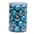 thumbnail image 1 of (2 Pack) Christmas Decorations 34PC 40mm Window Hanging Decorations for Home Teal Beads Garland Bauble Hanging Ornaments for Staircase Garland with Bows Unlit Christmas Garland 100ft Home Party Tree, 1 of 1