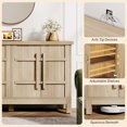 thumbnail image 5 of Tribesigns Farmhouse Sideboard Buffet Cabinet with 4 Doors, Wood Coffee Bar Storage Cabinet,Natural, 5 of 6
